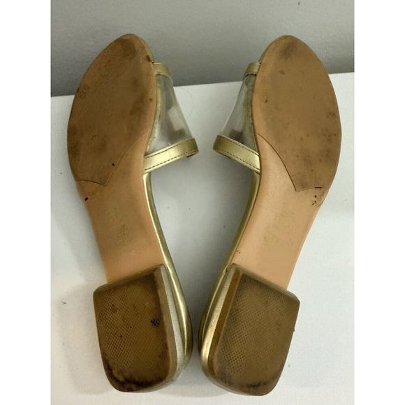 Zara Traslucident Gold Flat Slide Sandals Women's Size 37 - Picture 11 of 12